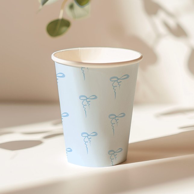 Gobelets En Papier Bleu dainty arc motif garçon baby shower (Créateur téléchargé)