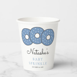 Gobelets En Papier Bleu doux beignets Bébé Sprinkle Douche