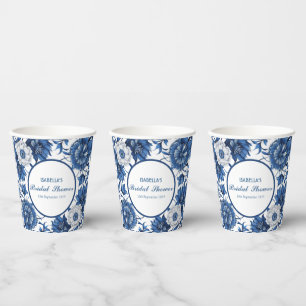 Gobelets En Papier bleu et blanc Chinoiserie antique Pattern mariage