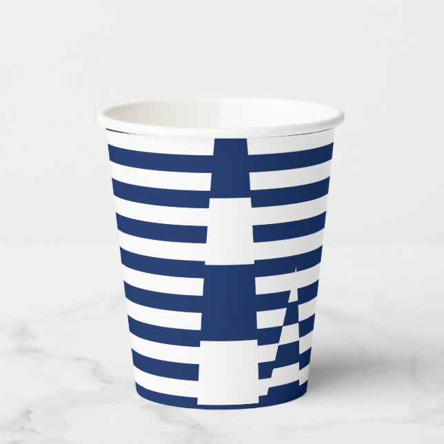 Gobelets En Papier Bleu et blanc sur bandes (Gauche)
