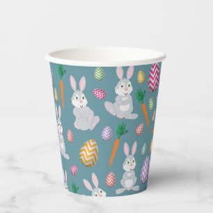 Gobelets En Papier Bleu mignon lapin lapin Motif