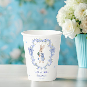 Gobelets En Papier Bleu Peter Rabbit Boy Baby shower Cups en papier