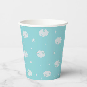 Gobelets En Papier Bleu Poudre - Dans La Coupe Papier Nuages