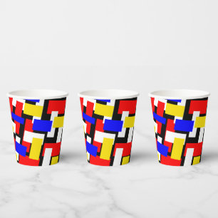 Gobelets En Papier Blocs rouge, jaune, noir, bleu et vert