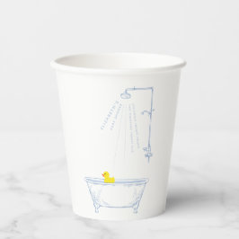Gobelets En Papier Blue Bathtub Yellow Duck Baby Shower Welcome