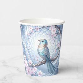Gobelets En Papier Blue Bird Floral Paper Cups