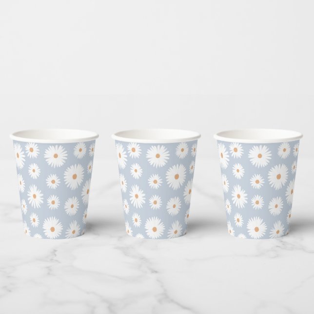 Gobelets En Papier Blue Boho Daisy fête d'anniversaire (Multi)