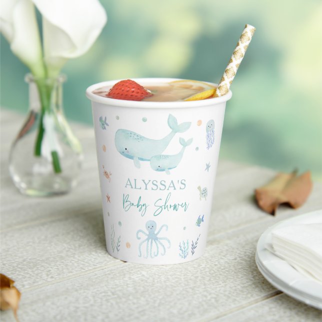 Gobelets En Papier Blue Boy Under the Sea Baby shower (Insitu)