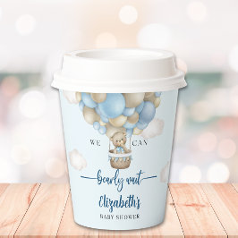 Gobelets En Papier Blue & Brown Bear Baby Shower boy