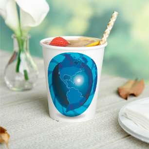 Gobelets En Papier Blue Globe