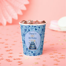 Blue Hearts Blue Birthday Cake First Birthday  