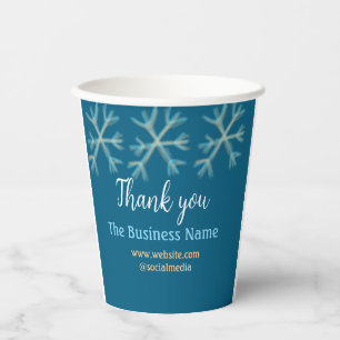 Gobelets En Papier Blue orange snowflakes ajouter nom commercial noël