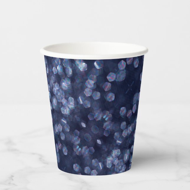Gobelets En Papier Blue Sparkle (Recto)