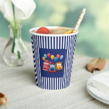 Blue Striped Truck Birthday Theme