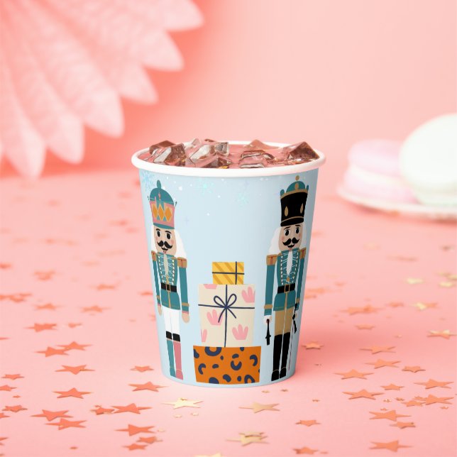 Gobelets En Papier Blue Winter Snowflakes Nutcracker Baby shower (Insitu)