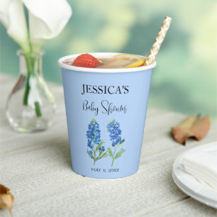 Gobelets En Papier Bluebonnets Fleurs Texas Baby shower Girl