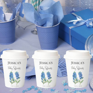 Gobelets En Papier Bluebonnets Fleurs Texas Baby shower Girl