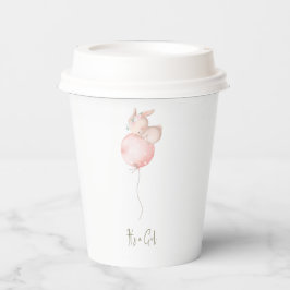 Gobelets En Papier Blush Bunny Baby shower C'est une fille