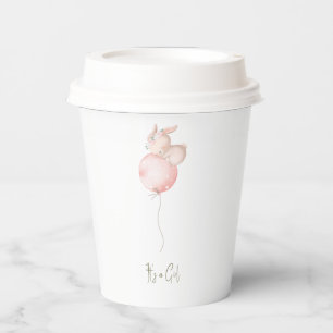 Gobelets En Papier Blush Bunny Baby shower C'est une fille