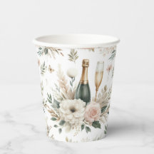 Blush Floral Champagne Cups