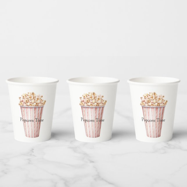 Gobelets En Papier Blush Movie Time Popcorn (Multi)