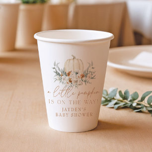 Gobelets En Papier BOHEME Terracotta Baby shower Citrouille Floral
