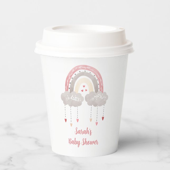 Gobelets En Papier Bohemian Rainbow Baby shower tasse en papier (Recto)