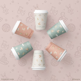 Gobelets En Papier Boho Automne Personnalisé Baby shower Paper Cup