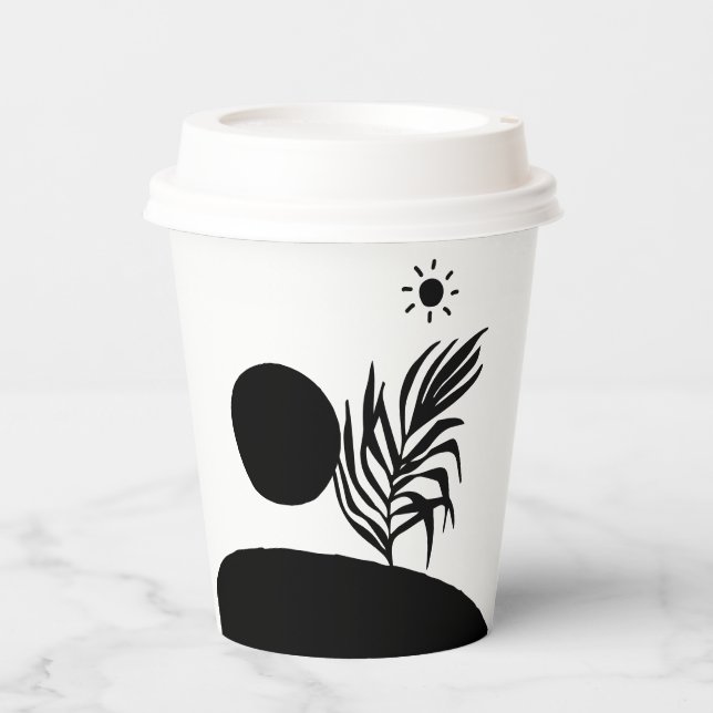 Gobelets En Papier boho bohemian floral sun moon (Recto)