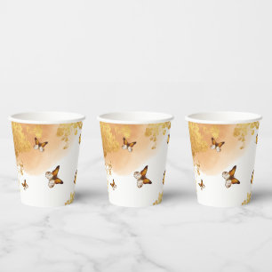 Gobelets En Papier Boho Butterflies Baby shower tasses de papier