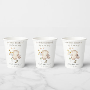 Gobelets En Papier Boho Green Vêtements pour bébés Baby shower neutre