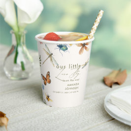 Gobelets En Papier Boho Love Bug Insectes baby shower libellule