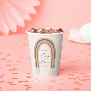 Gobelets En Papier Boho Rainbow Earth Tone Baby shower