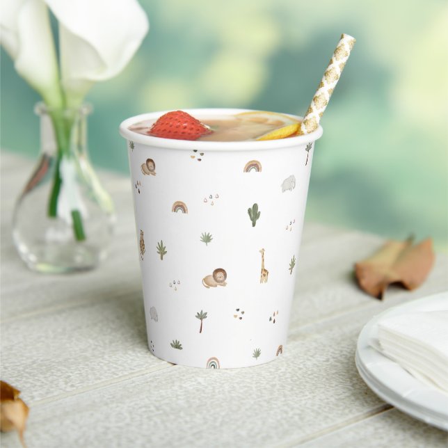 Gobelets En Papier Boho Safari Jungle Animaux Cups en papier (Insitu)