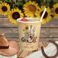 Boho Western Guitare Tournesols fête d'anniversair
