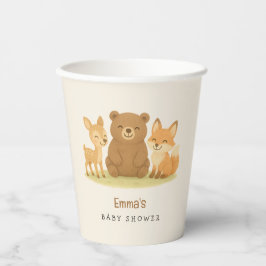 Gobelets En Papier Bois Animaux Baby showers tasses