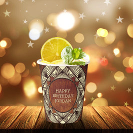 Gobelets En Papier Bois sur mesure Rustique Masculine moderne Anniver