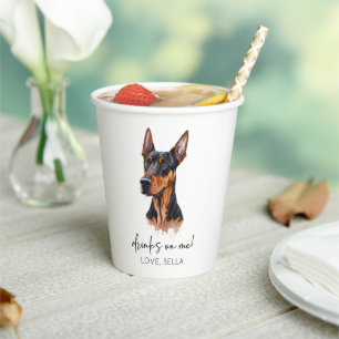 Gobelets En Papier Bois Sur Moi ! Dobermann Mariage de chien