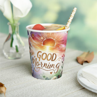 Gobelets En Papier bon matin couleur de l'eau
