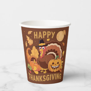 Gobelets En Papier Bon thanksgiving coupe d'automne coupe de papier