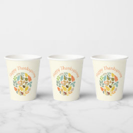 Gobelets En Papier Bon thanksgiving de vacances d'automne Feuilles co