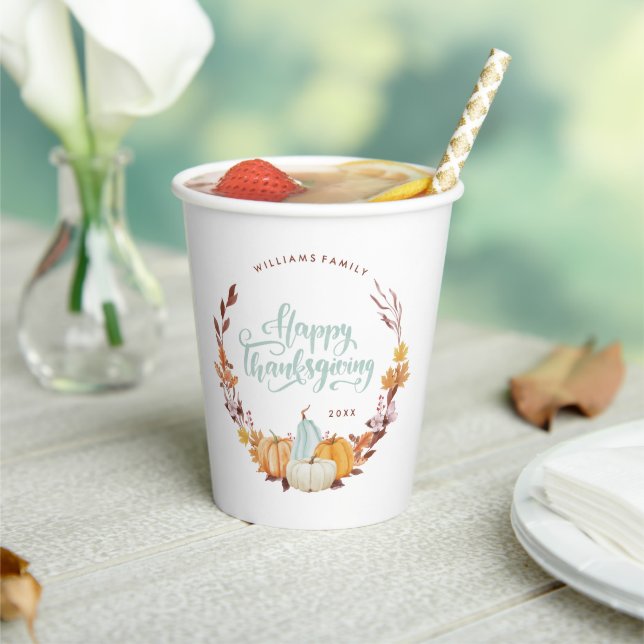 Gobelets En Papier Bon thanksgiving Delicate Fall Wreath (Insitu)