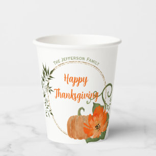 Gobelets En Papier Bon thanksgiving Parties scintillant tasse en papi