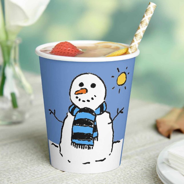Gobelets En Papier Bonhomme de neige au soleil (Créateur téléchargé)