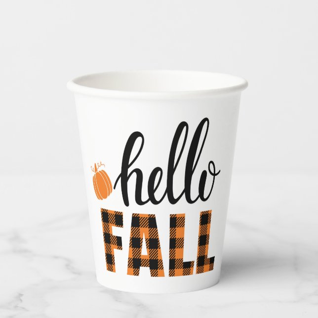 Gobelets En Papier Bonjour automne (Recto)