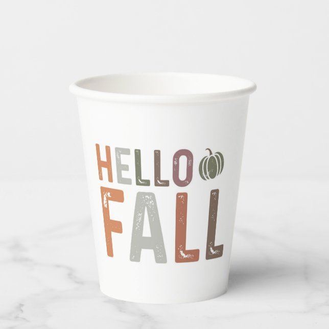Gobelets En Papier Bonjour Automne (Recto)