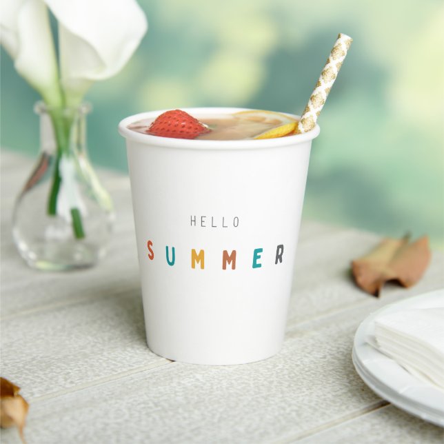Gobelets En Papier Bonjour été moderne Cups en papier (Insitu)