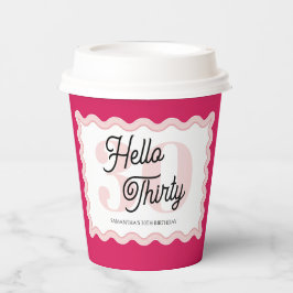 Gobelets En Papier Bonjour Trente Wavy Super 30e anniversaire