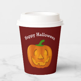 Gobelets En Papier Bonne coupe Citrouille de papier rouge Halloween