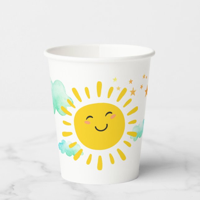Gobelets En Papier Bonne Sunshine fête d'anniversaire (Gauche)